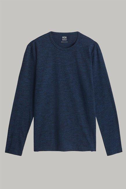 Blue Long-Sleeved Cotton Jersey T-Shirt, 3901_DENI, large image number 7