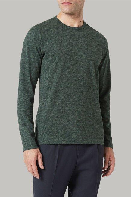 Green Long-Sleeved Cotton Jersey T-Shirt, 3901_VERD, large image number 0