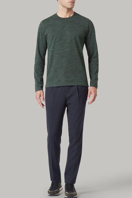 Green Long-Sleeved Cotton Jersey T-Shirt, 3901_VERD, large image number 1