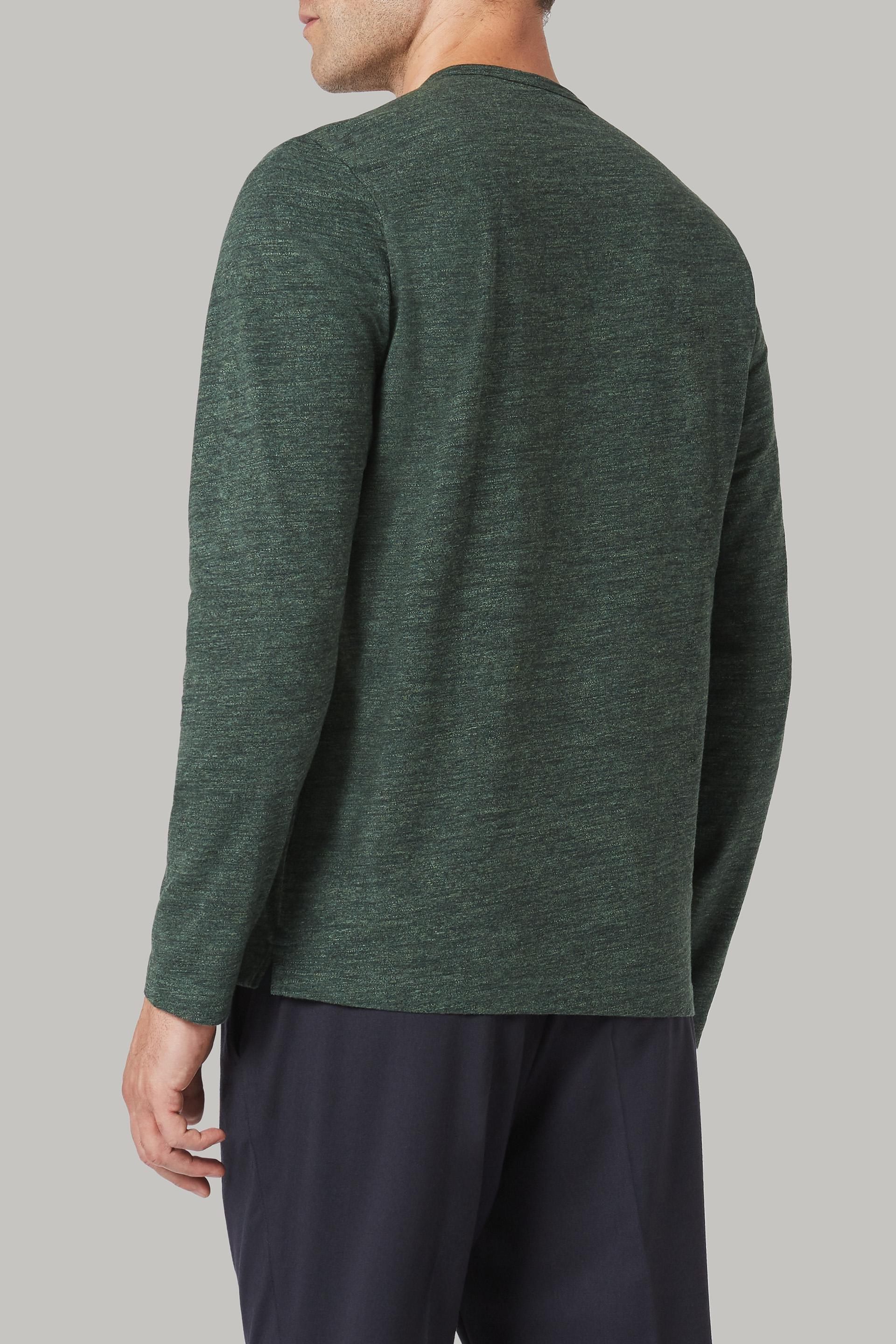 Green Long-Sleeved Cotton Jersey T-Shirt, 3901_VERD, large image number 2