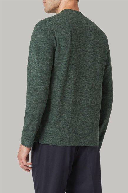 Green Long-Sleeved Cotton Jersey T-Shirt, 3901_VERD, large image number 3