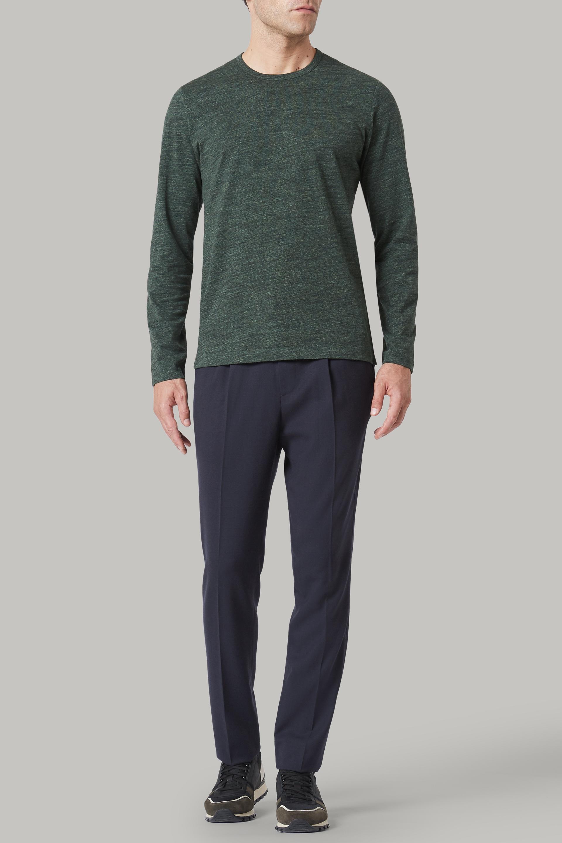 Green Long-Sleeved Cotton Jersey T-Shirt, 3901_VERD, large image number 7