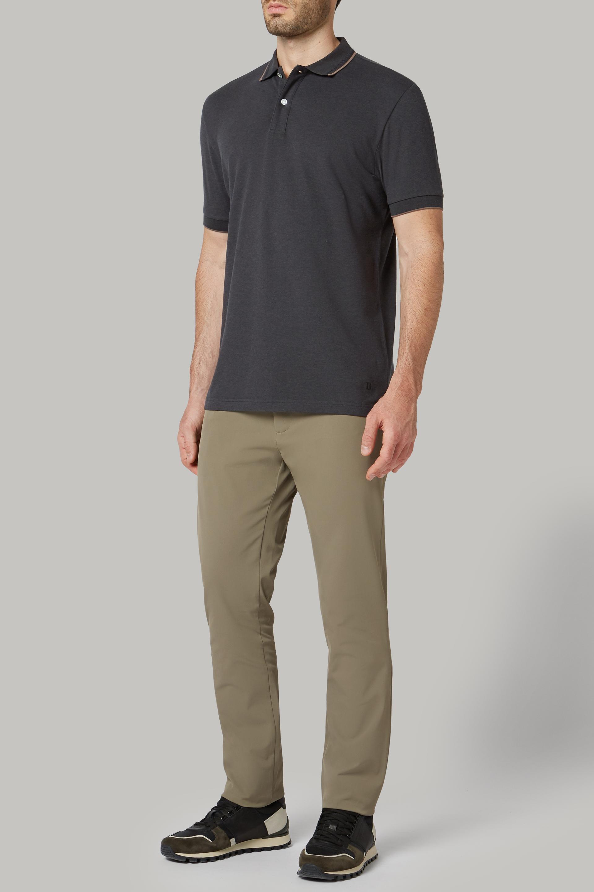 Charcoal Cotton And Tencel Pique Polo Shirt For Men - Regular, 3901_ANTR, large image number 1