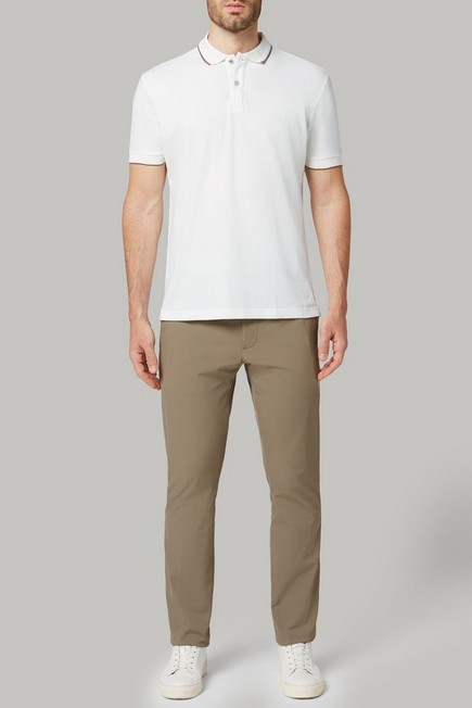 Boggi Milano - White Cotton And Tencel Pique Polo Shirt For Men - Regular