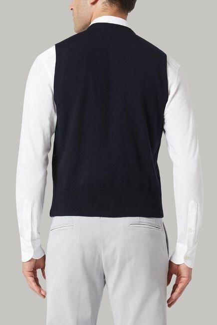 صدرية محبوكة من صو" ميرينو كحلي مزدوج الصدر للرجال - عادي, 3901_NAVY, large image number 5