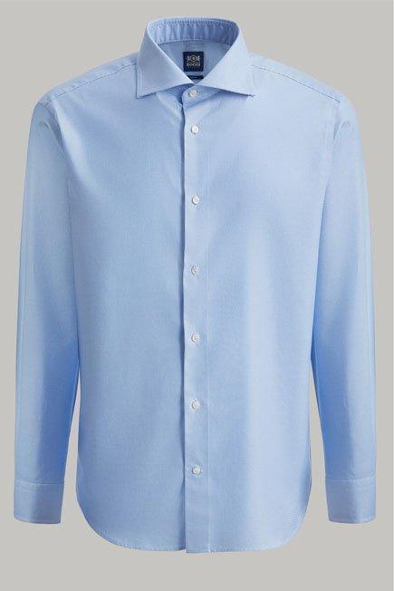 Light Blue Micro-Patttern Twill Shirt For Men - Slim, 3901_AZZ, large image number 2