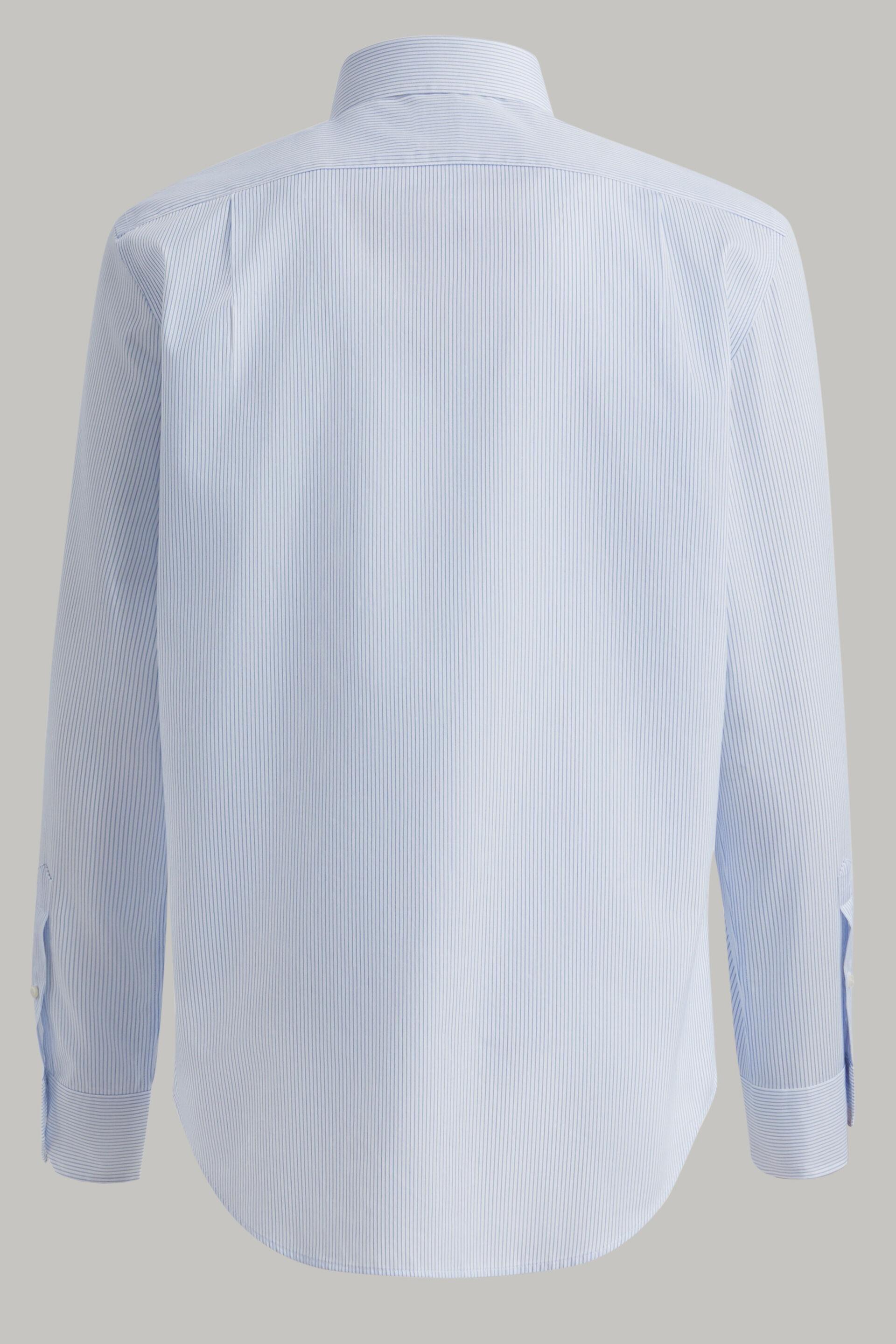 Blue Striped Twill Shirt, 3901_AZZ, large image number 8