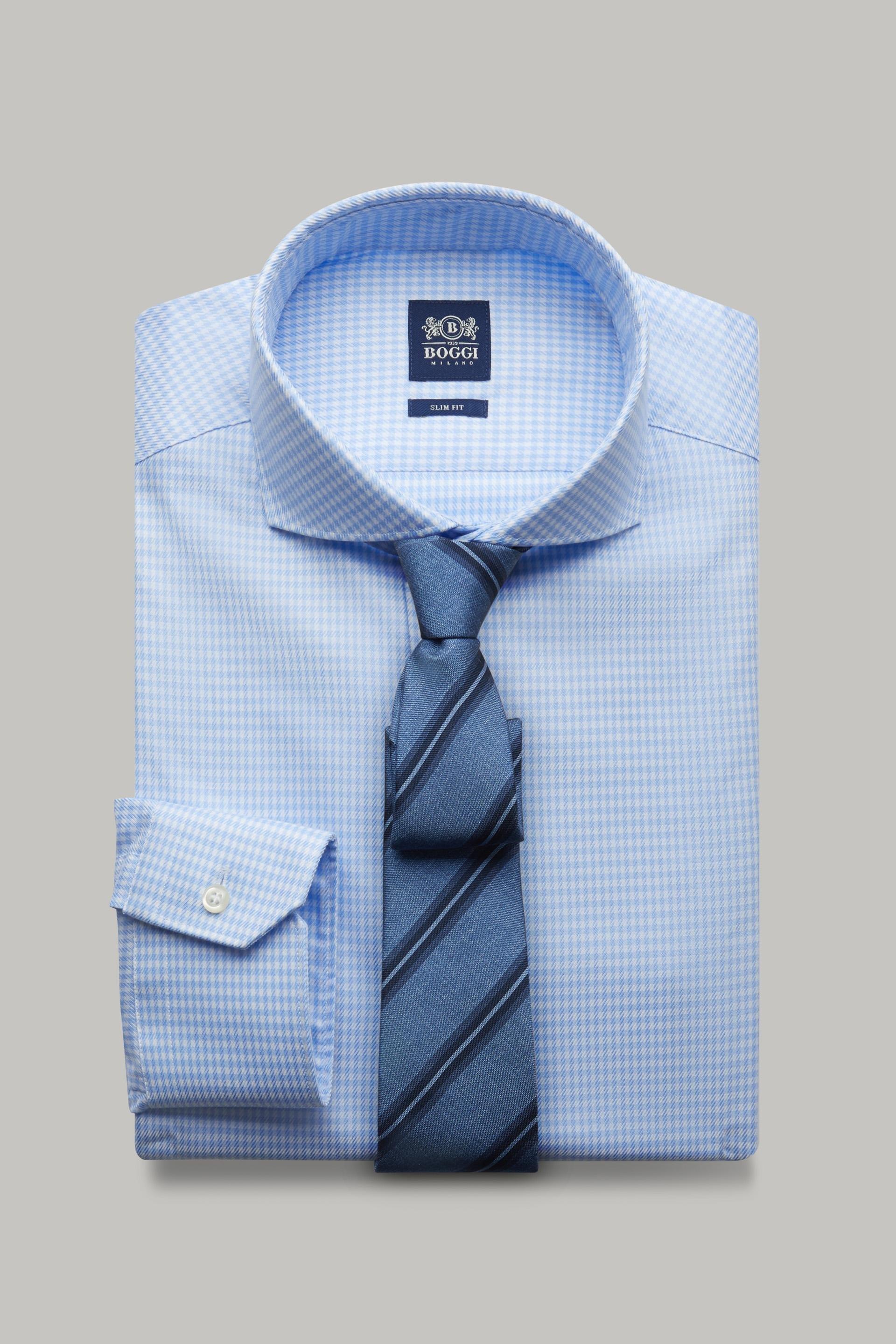 Blue Check Cotton Shirt, 3901_AZZ, large image number 1