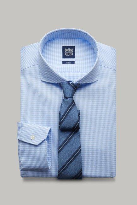 Blue Check Cotton Shirt, 3901_AZZ, large image number 2