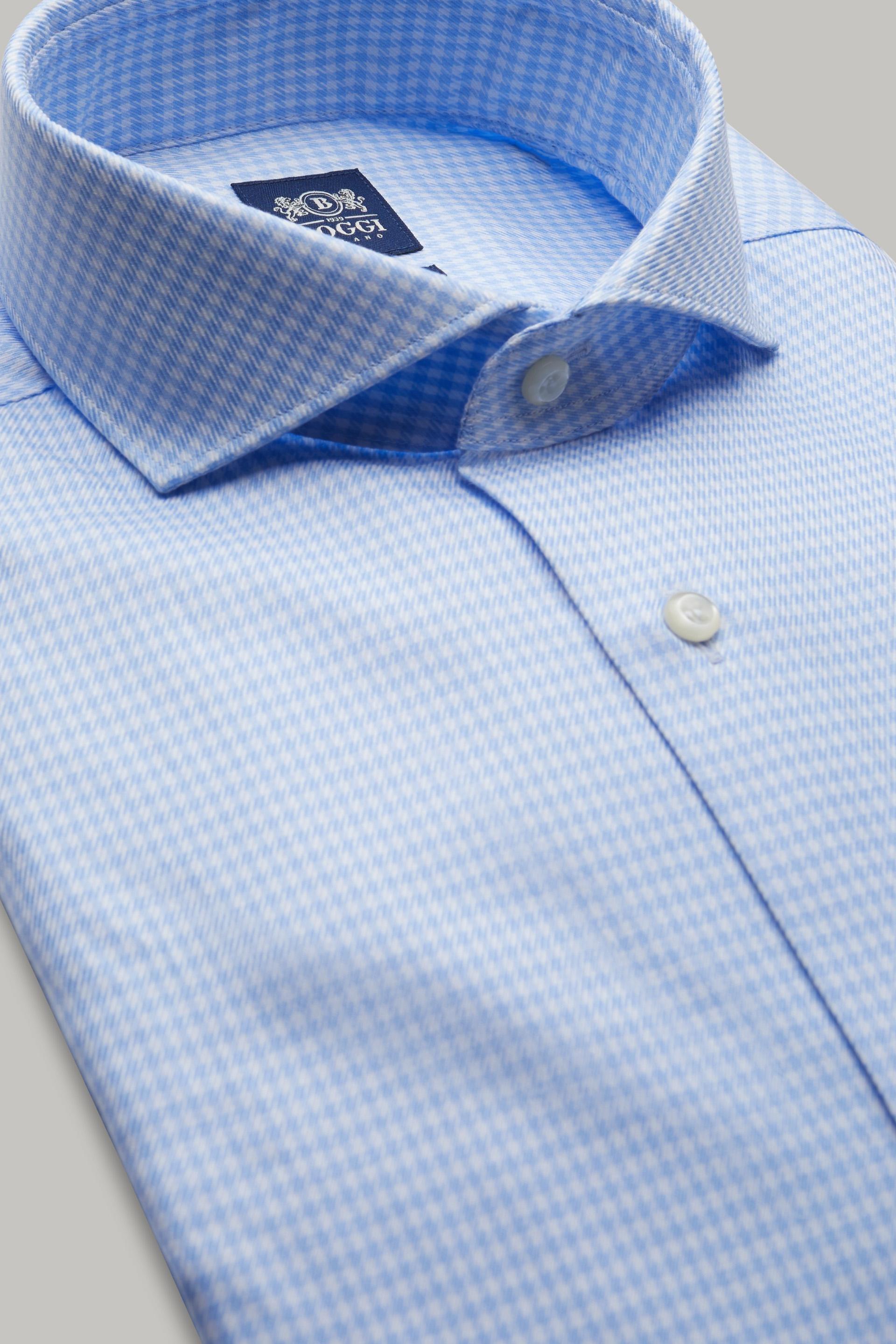 Blue Check Cotton Shirt, 3901_AZZ, large image number 3