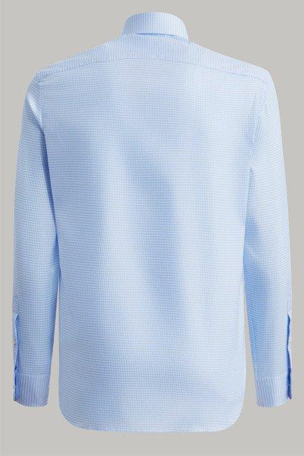 Blue Check Cotton Shirt, 3901_AZZ, large image number 6