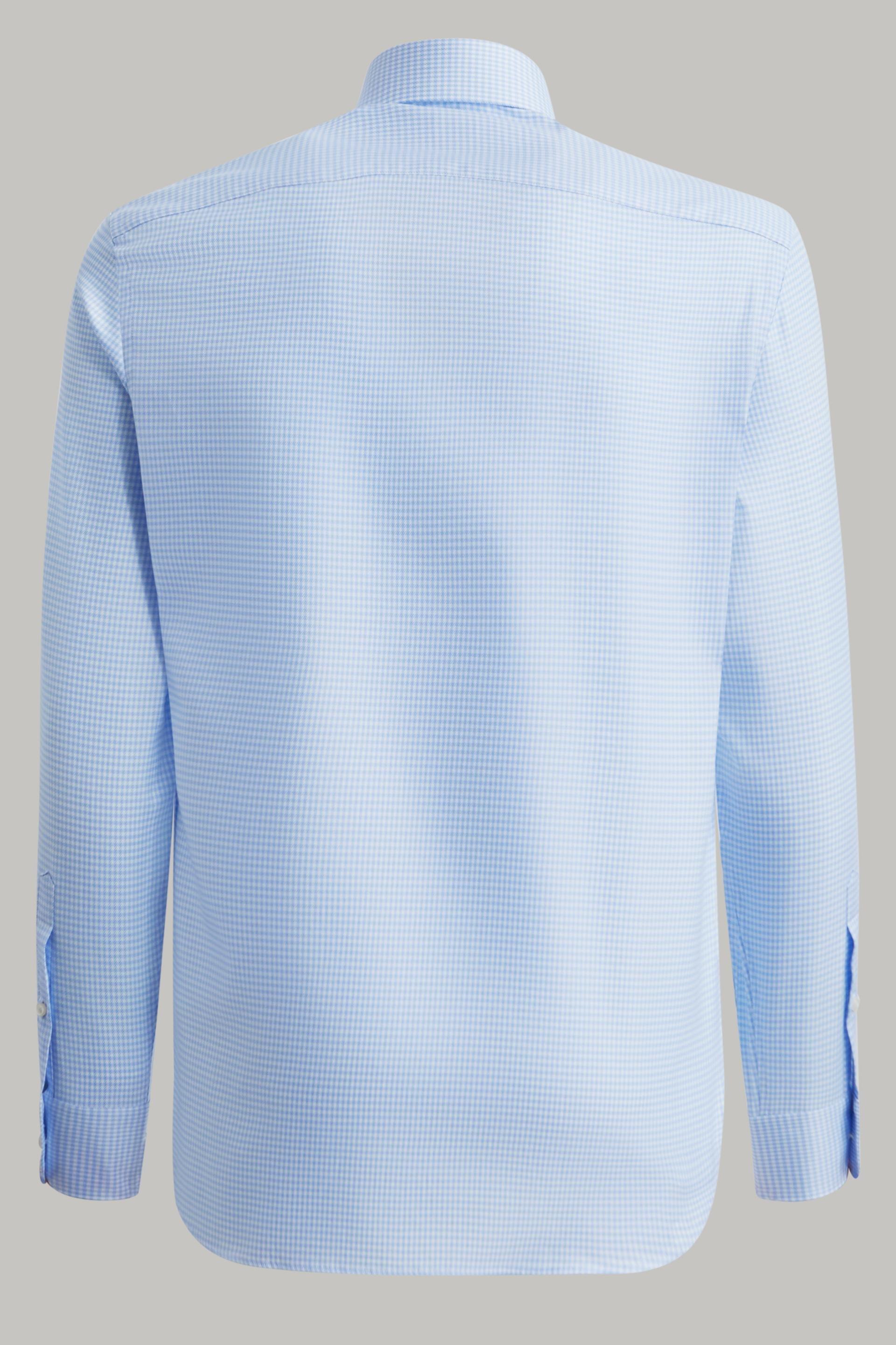 Blue Check Cotton Shirt, 3901_AZZ, large image number 7