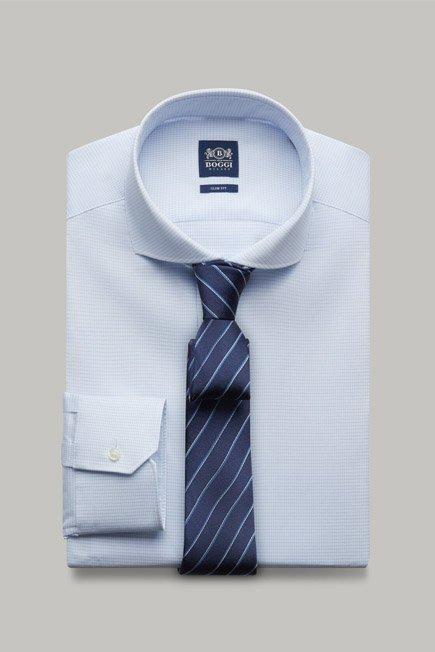 Light Blue Checked Dobby Shirt For Men - Slim, , large image number 1