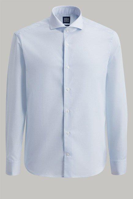 Light Blue Checked Dobby Shirt For Men - Slim, , large image number 2
