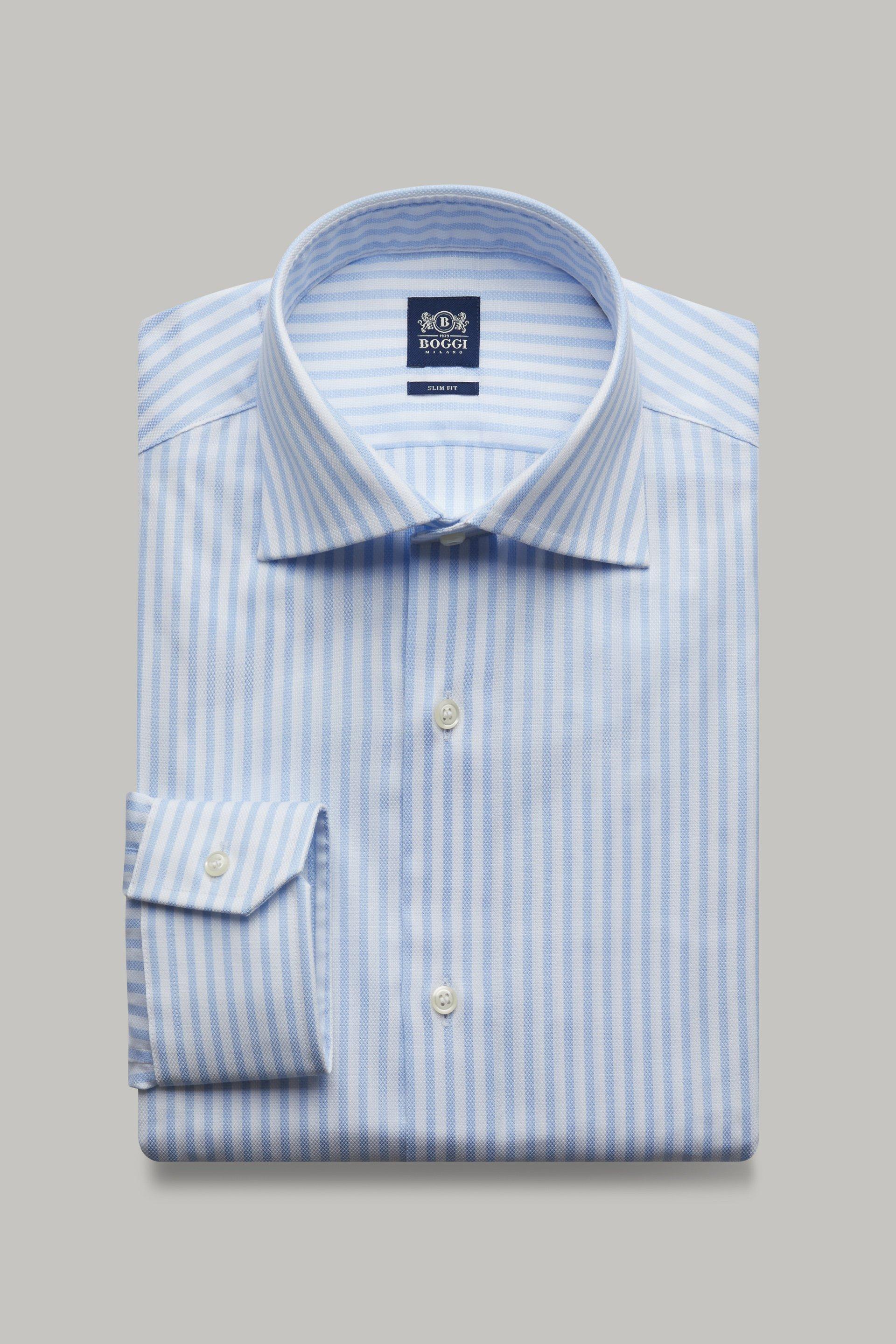Blue Striped Dobby Shirt, 3901_AZZ, large image number 0