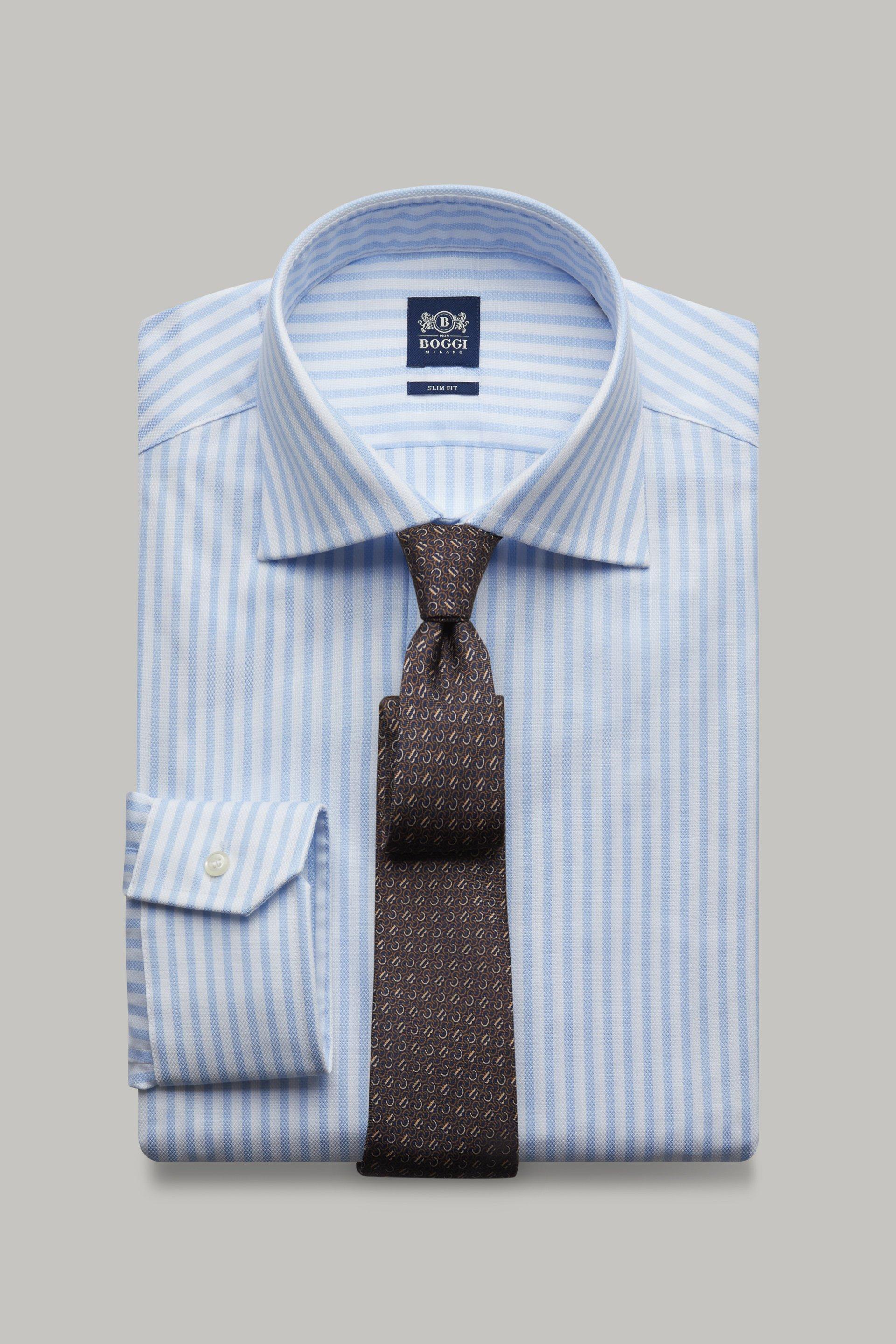 Blue Striped Dobby Shirt, 3901_AZZ, large image number 1