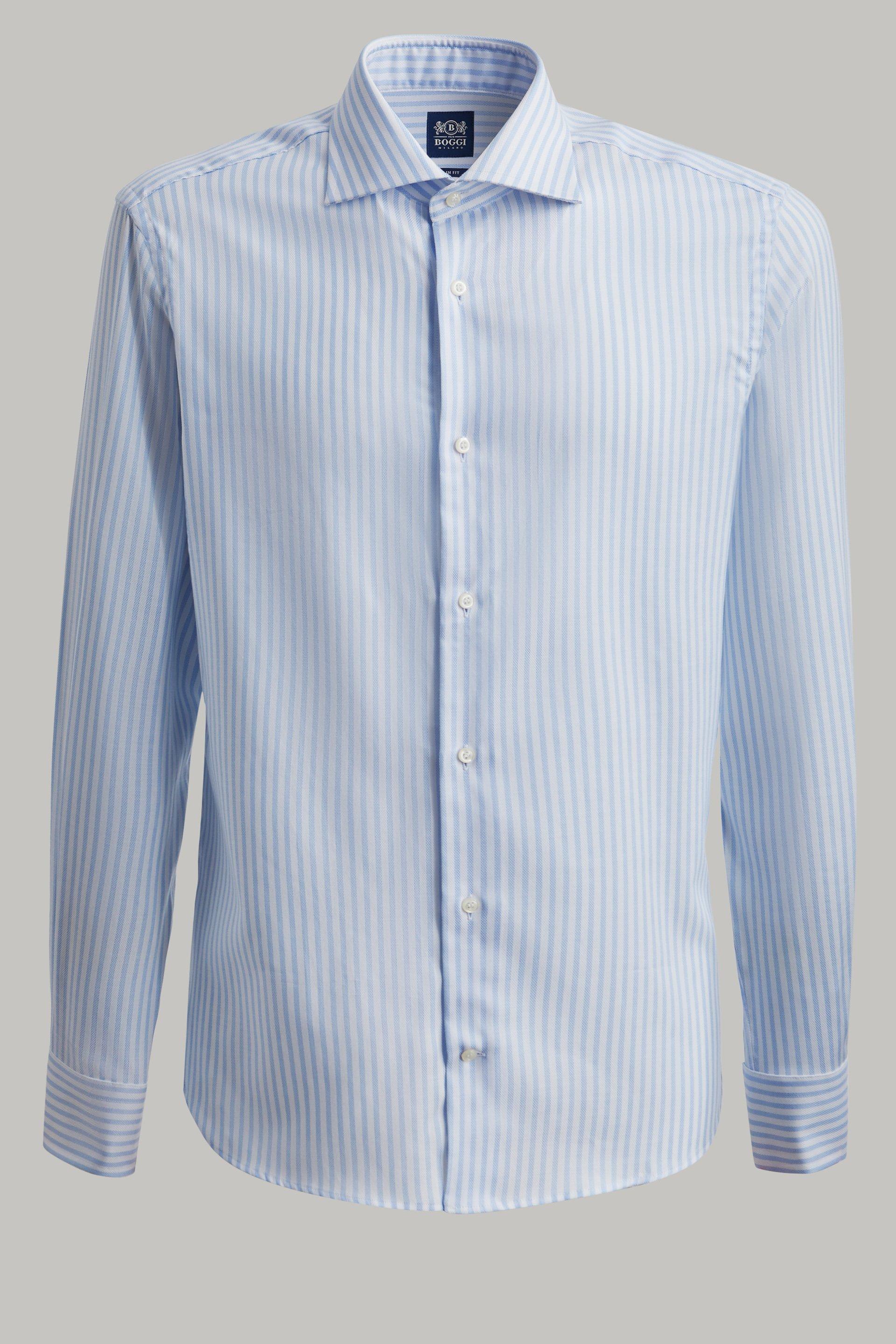 Blue Striped Dobby Shirt, 3901_AZZ, large image number 3