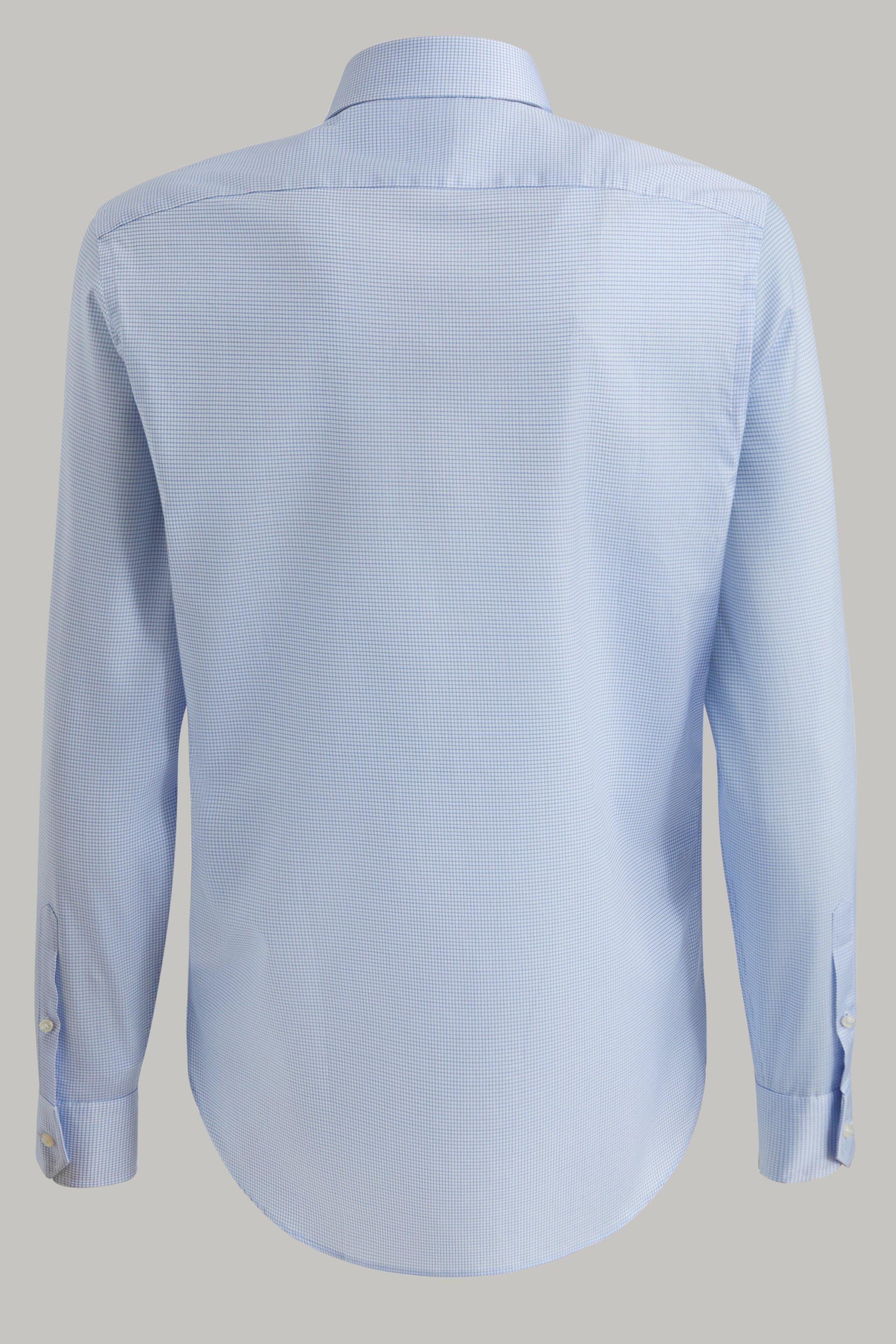 Light Blue Checked Twill Shirt For Men - Slim, 3901_AZZ, large image number 4