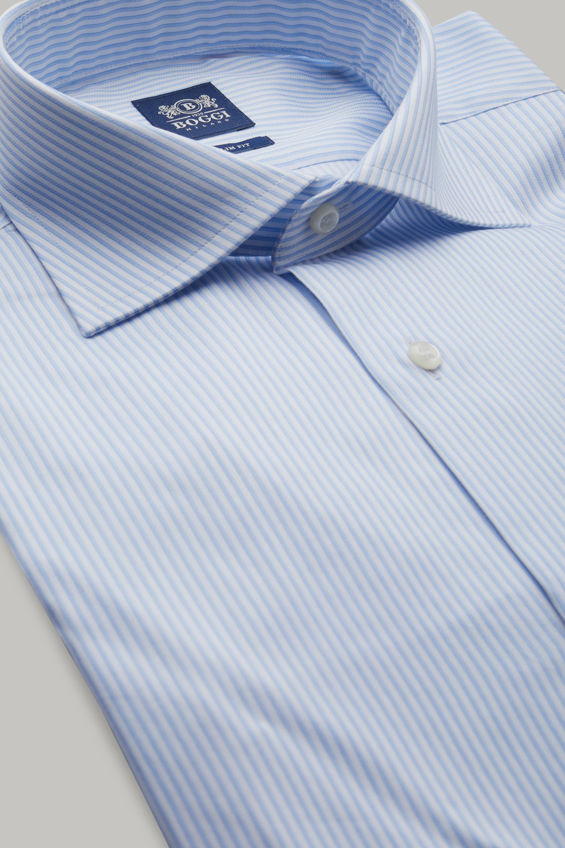 Blue Striped Twill Shirt, 3901_AZZ, large image number 2
