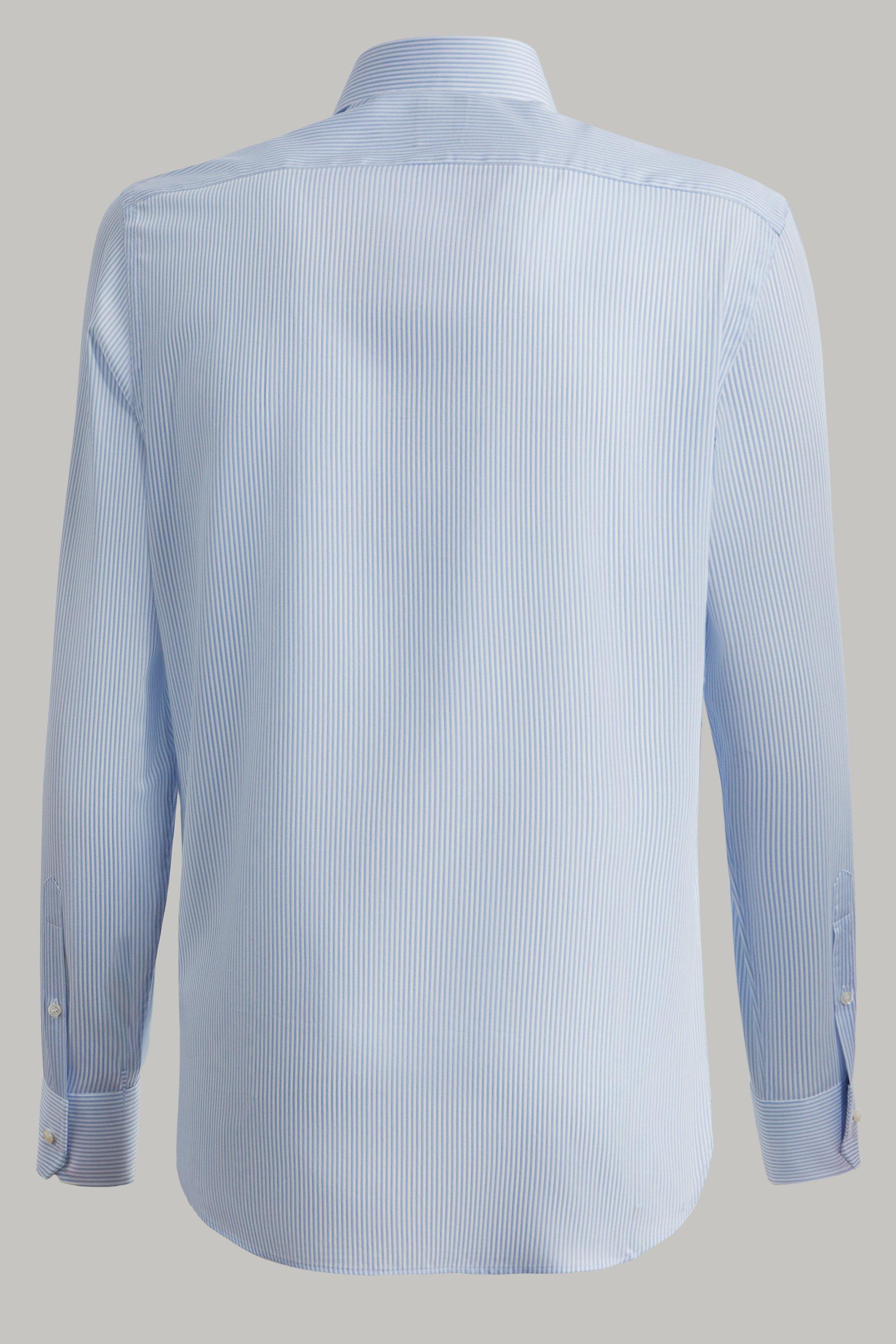 Blue Striped Twill Shirt, 3901_AZZ, large image number 4