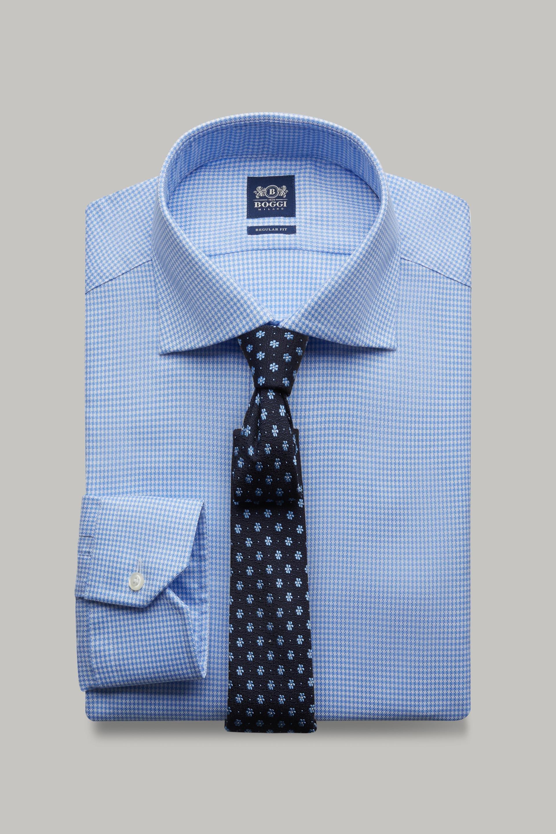 Light Blue Houndstooth Shirt For Men - Regular, 3901_AZZ, large image number 1