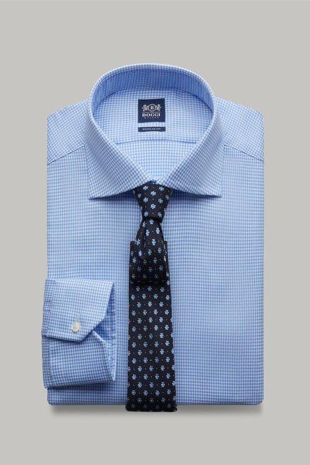 Light Blue Houndstooth Shirt For Men - Regular, 3901_AZZ, large image number 2