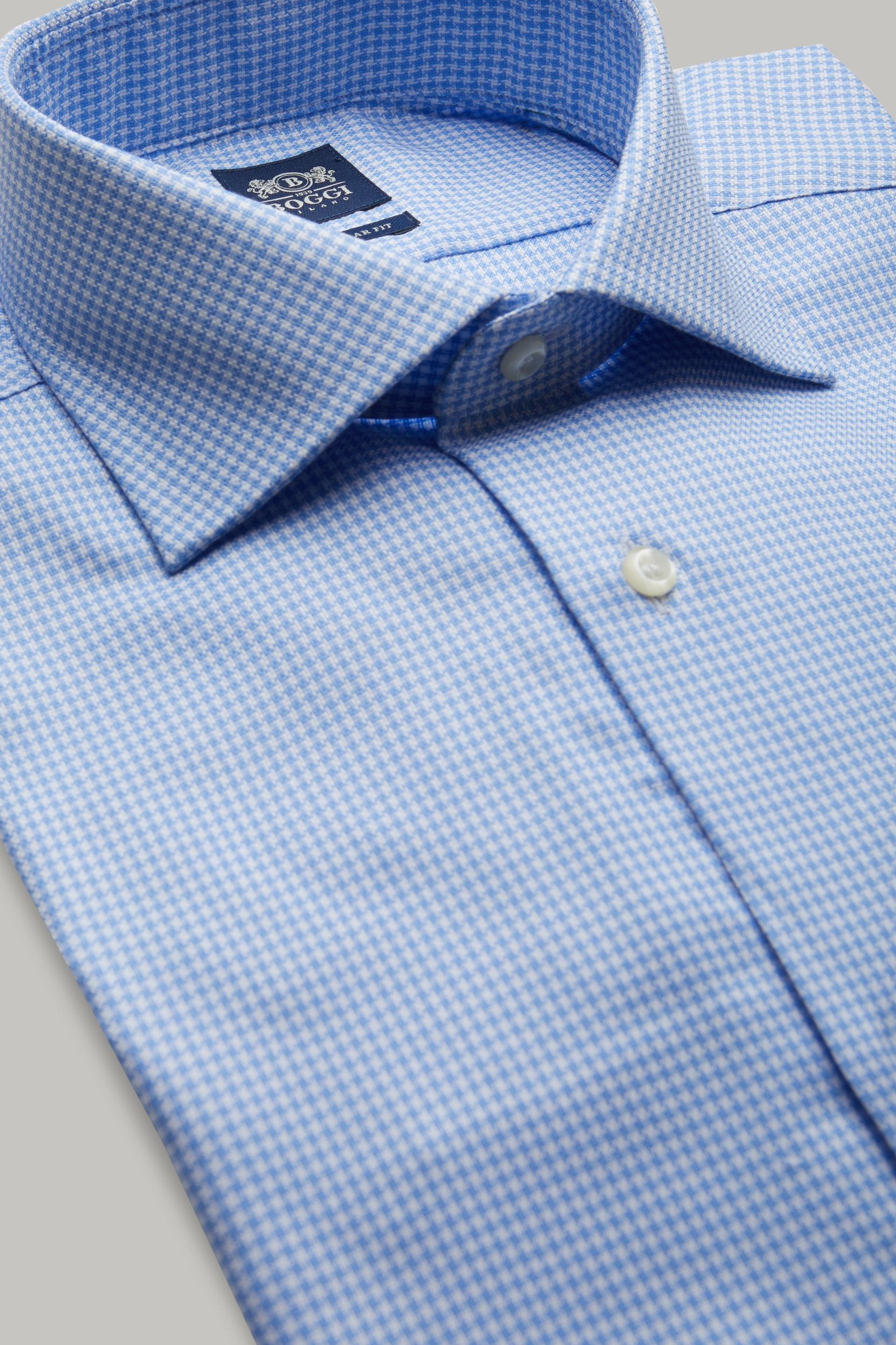 Light Blue Houndstooth Shirt For Men - Regular, 3901_AZZ, large image number 3