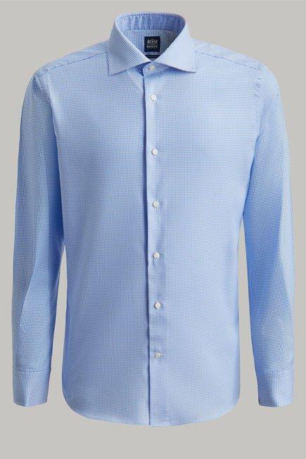 Light Blue Houndstooth Shirt For Men - Regular, 3901_AZZ, large image number 4