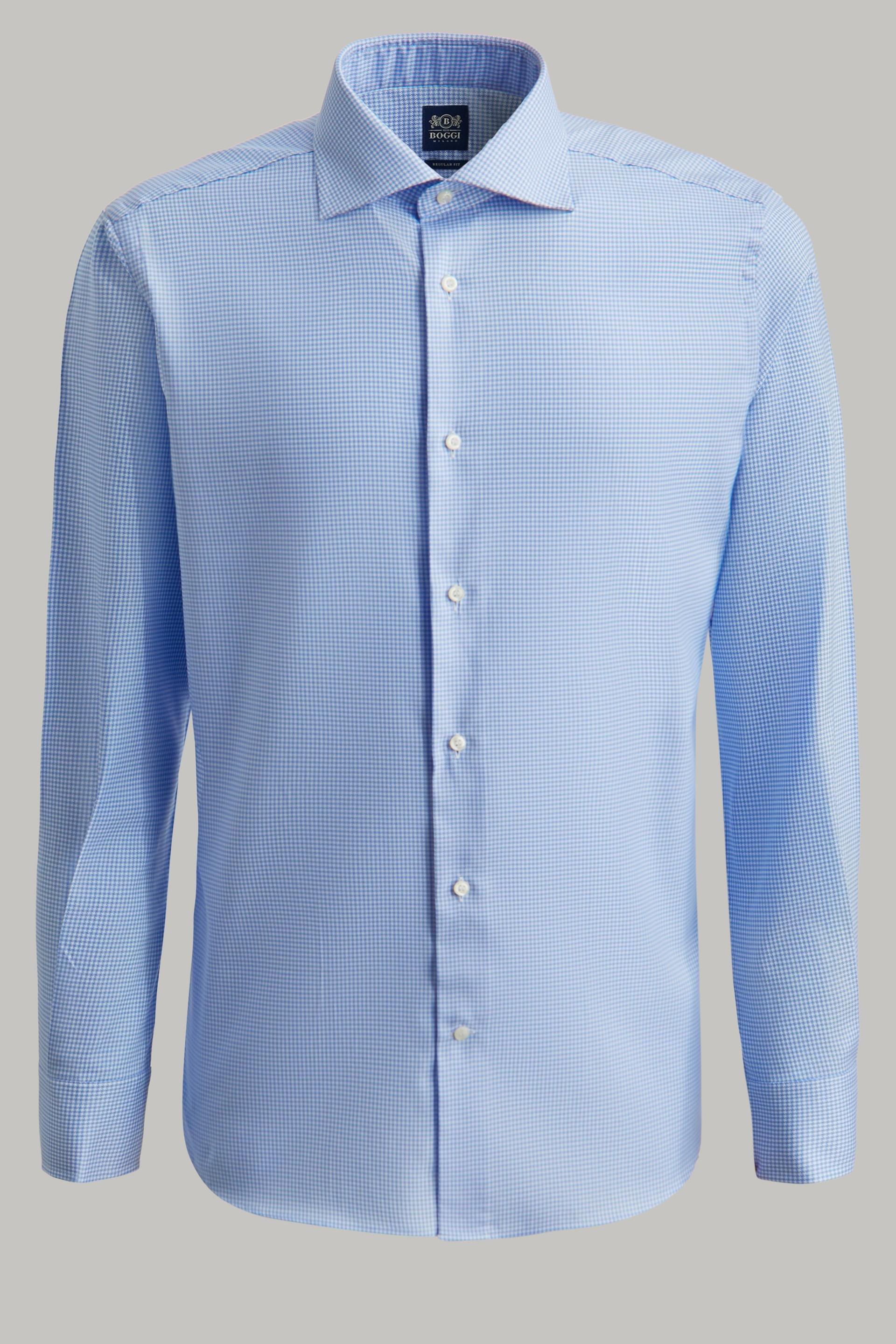 Light Blue Houndstooth Shirt For Men - Regular, 3901_AZZ, large image number 5