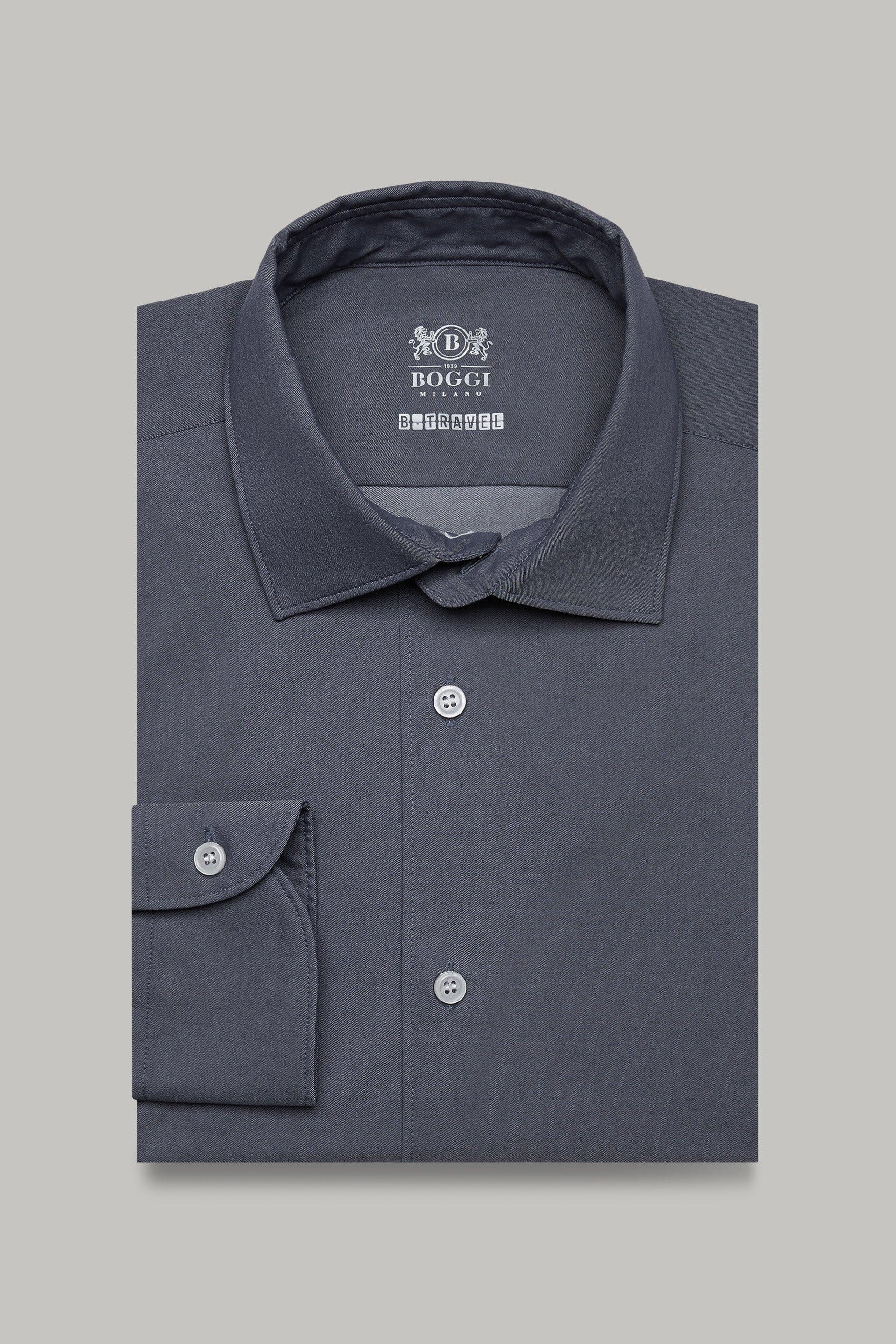 Navy Stretch Nylon Shirt, 3901_NAVY, large image number 0