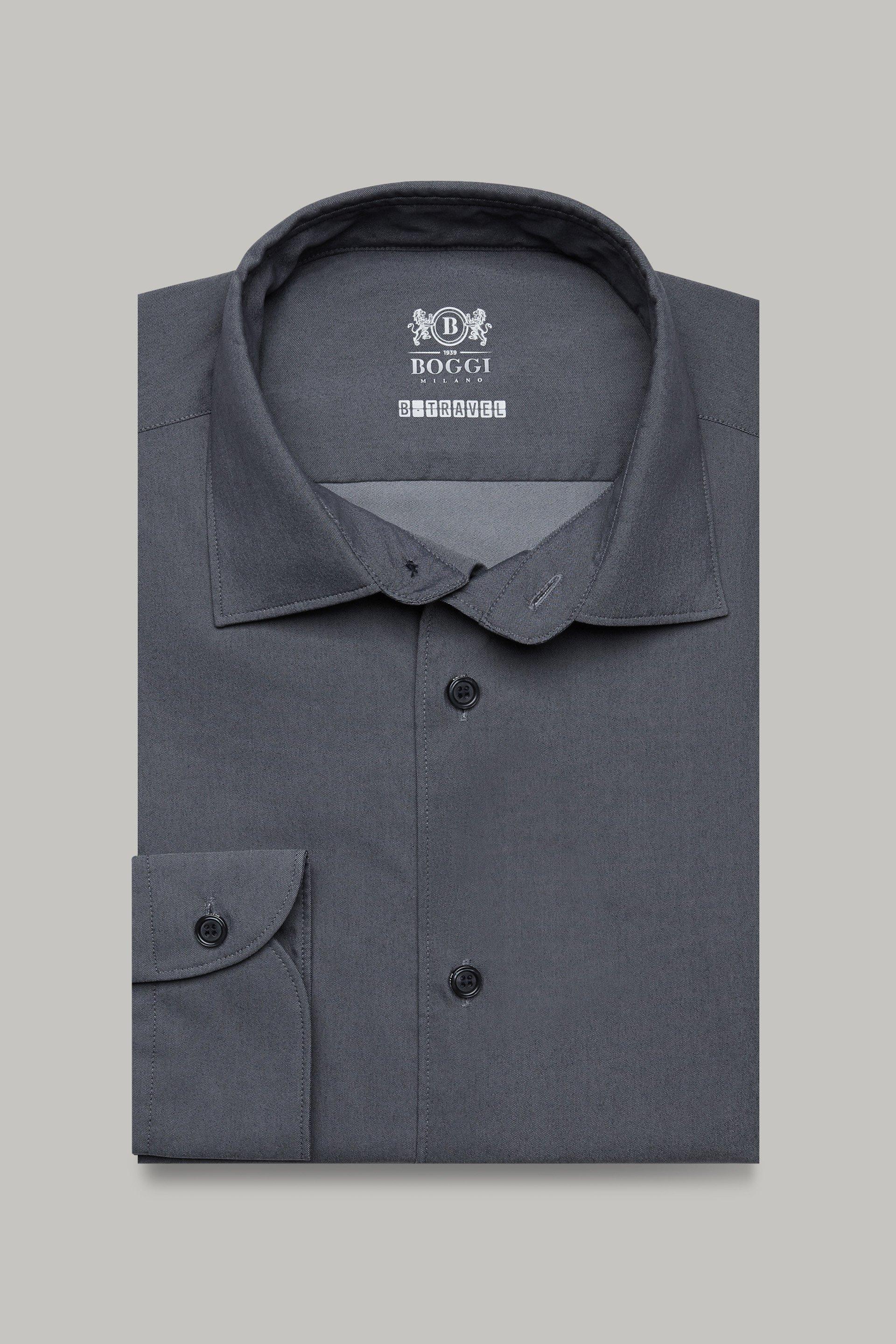 Black Stretch Nylon Shirt For Men - Regular, 3901_NERO, large image number 0