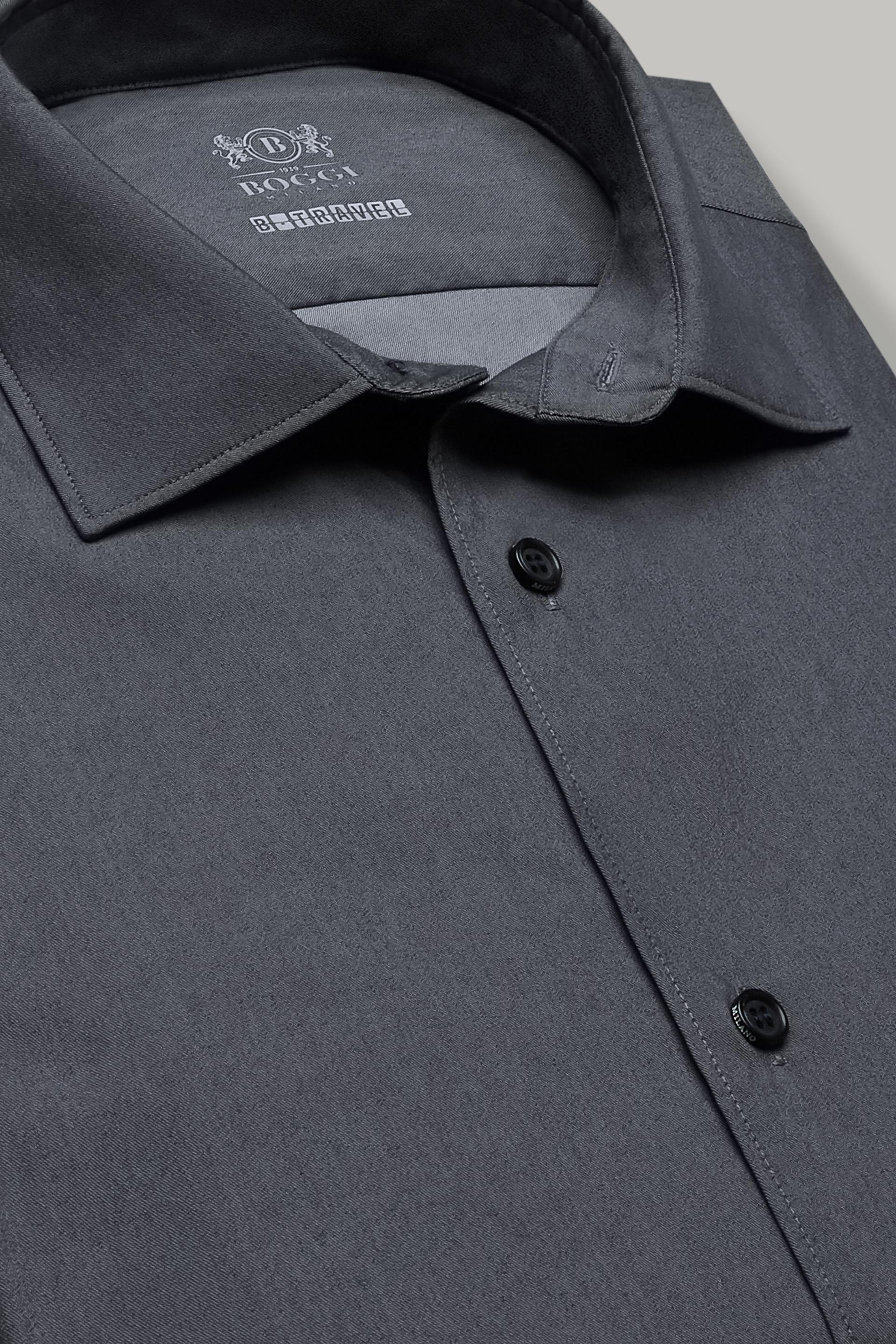 Black Stretch Nylon Shirt For Men - Regular, 3901_NERO, large image number 1