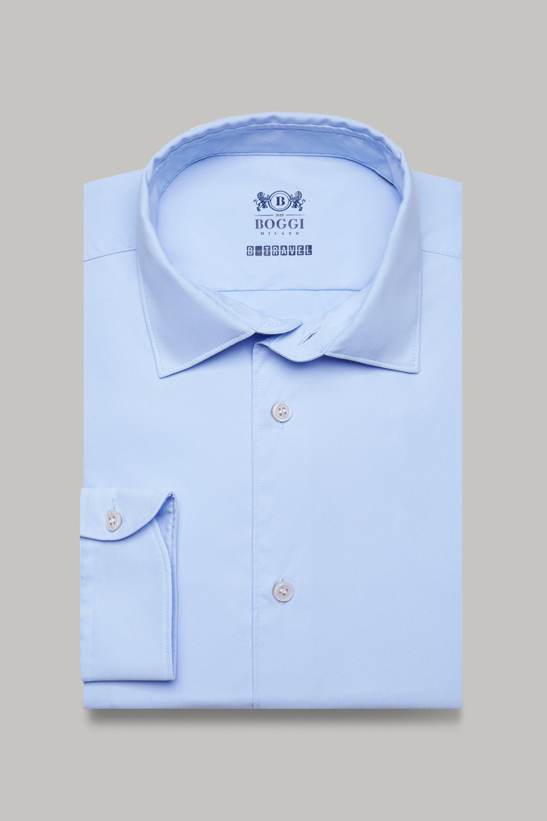 Blue Stretch Nylon Shirt, 3901_AZZ, large image number 0