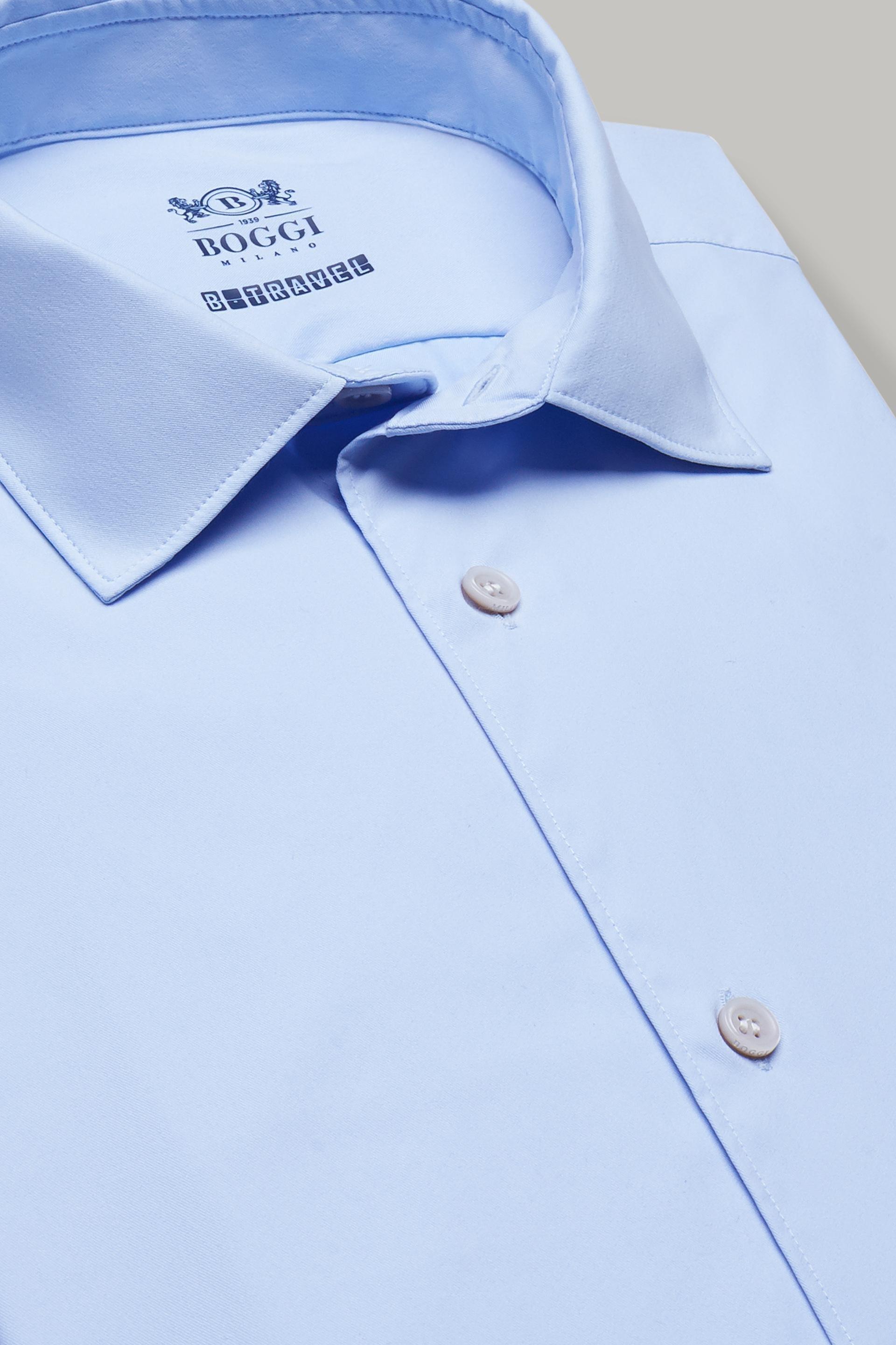 Blue Stretch Nylon Shirt, 3901_AZZ, large image number 1