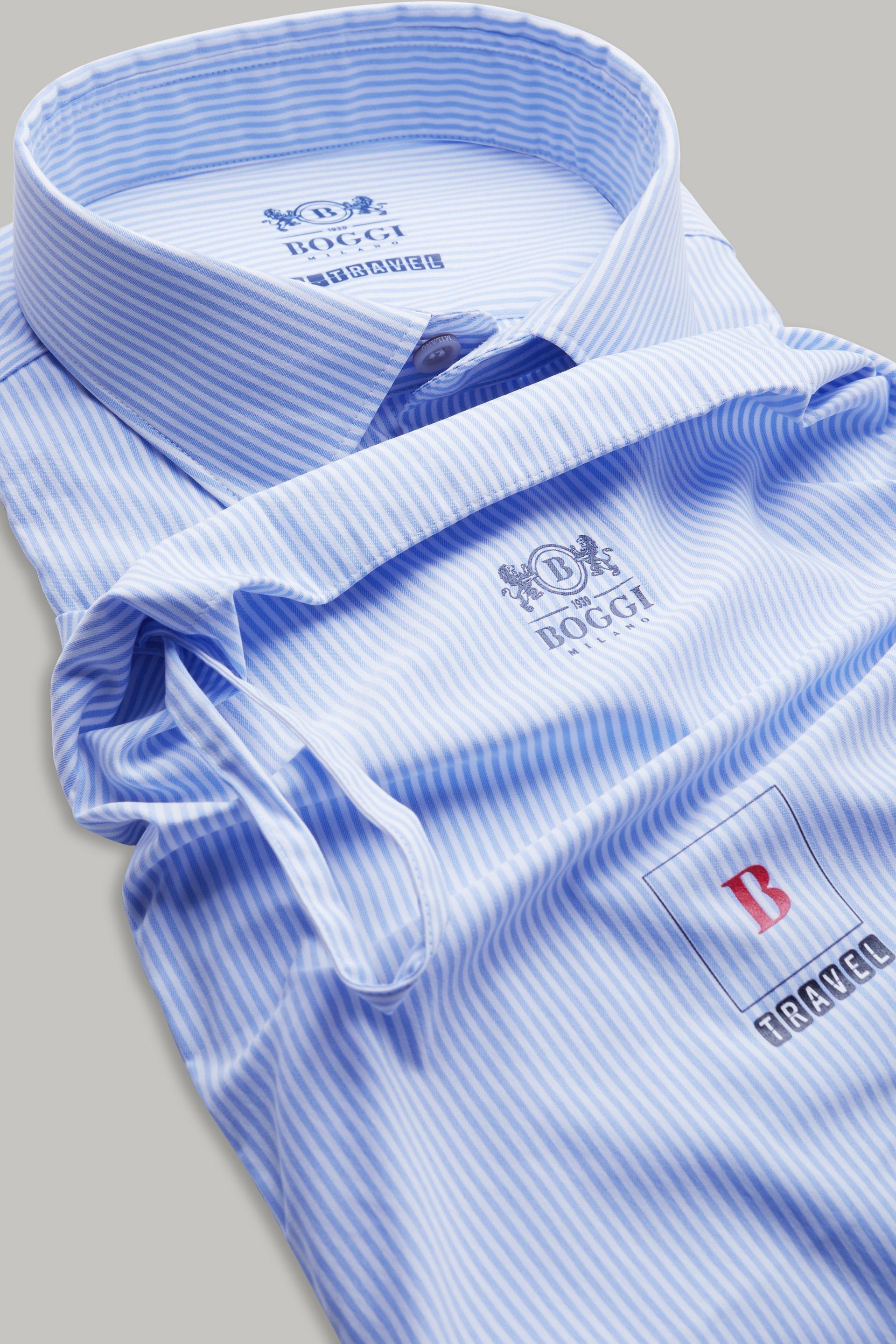 قميص نايلون مطاطي مخطط باللون الأزرق ال"اتح للرجال - عادي, Light blue, large image number 3