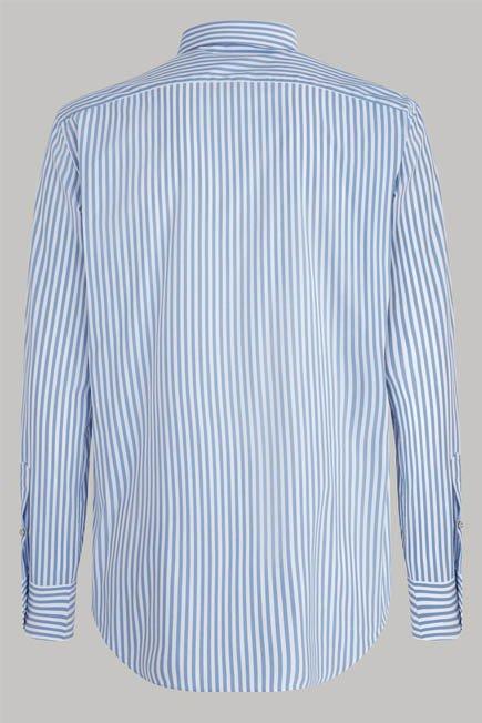Light Blue Striped Stretch Nylon Shirt For Men - Regular, 3901_AZZ, large image number 6