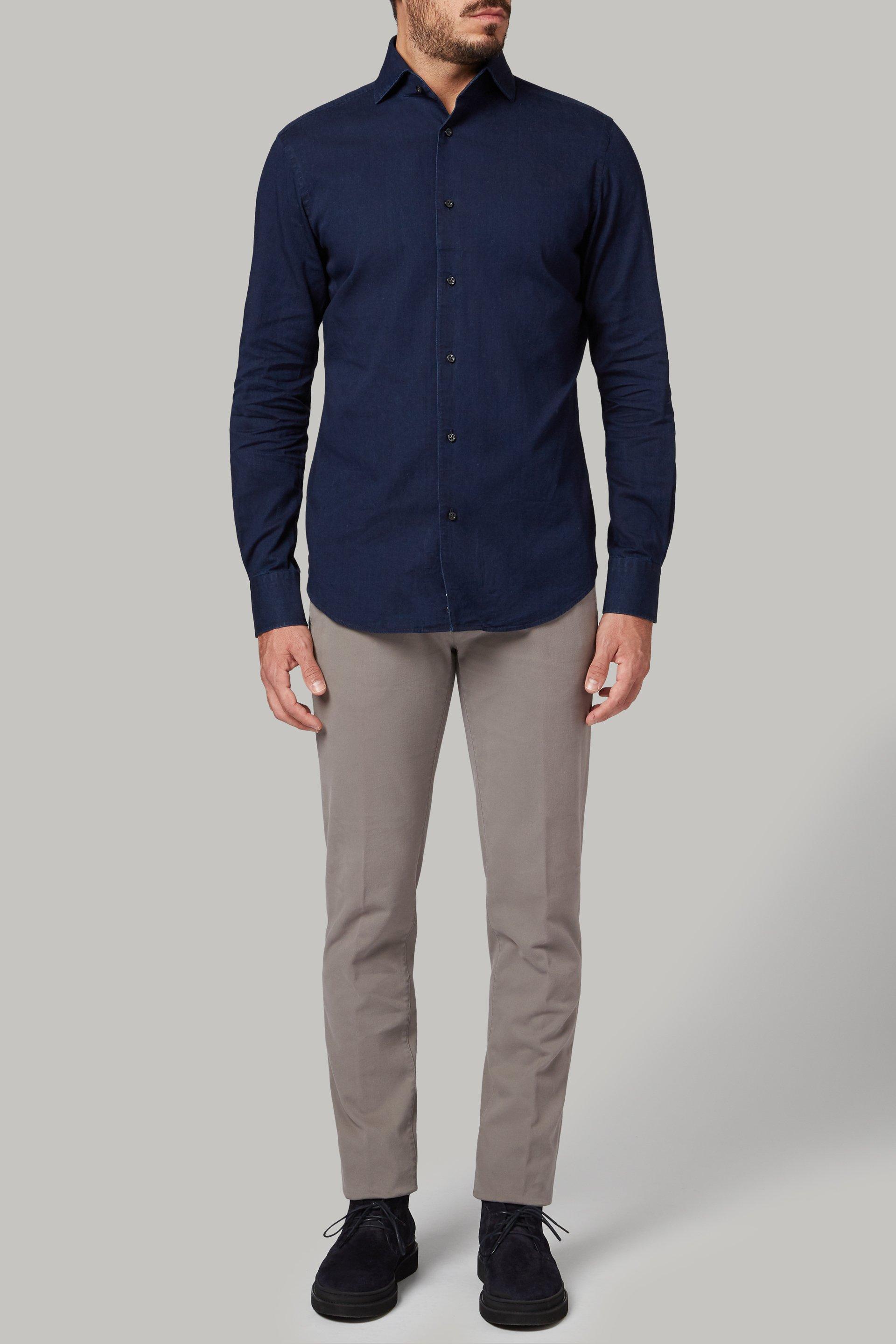 Dark Blue Denim Shirt For Men - Regular, , large image number 0