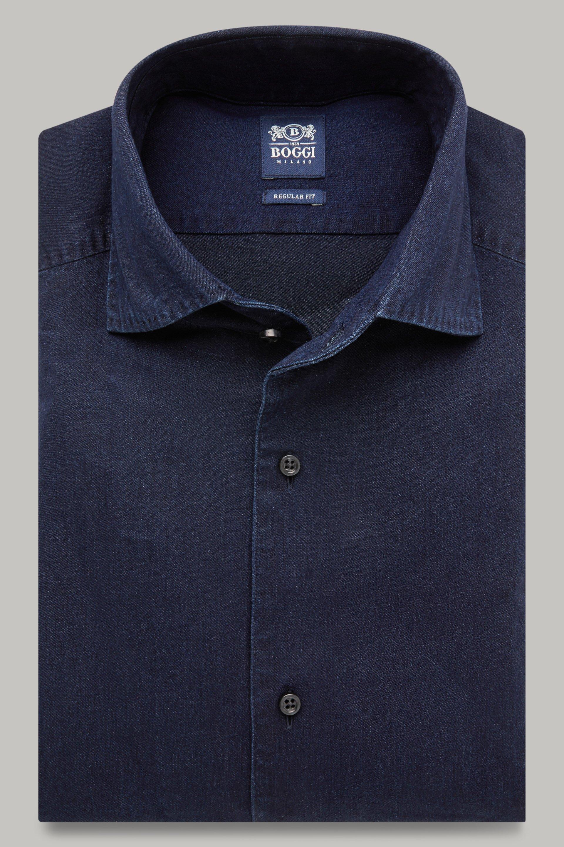 Dark Blue Denim Shirt For Men - Regular, , large image number 2