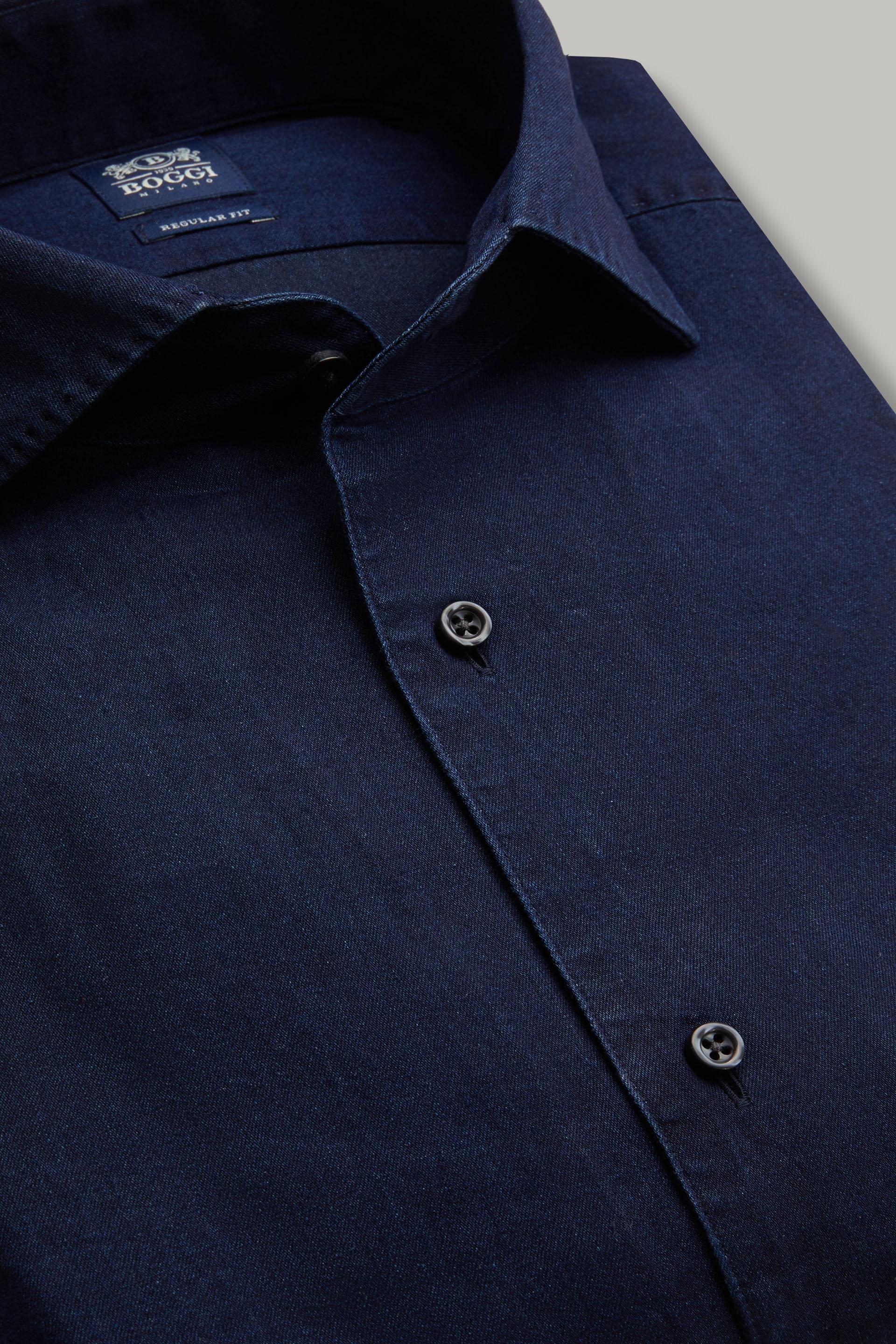 Dark Blue Denim Shirt For Men - Regular, , large image number 3