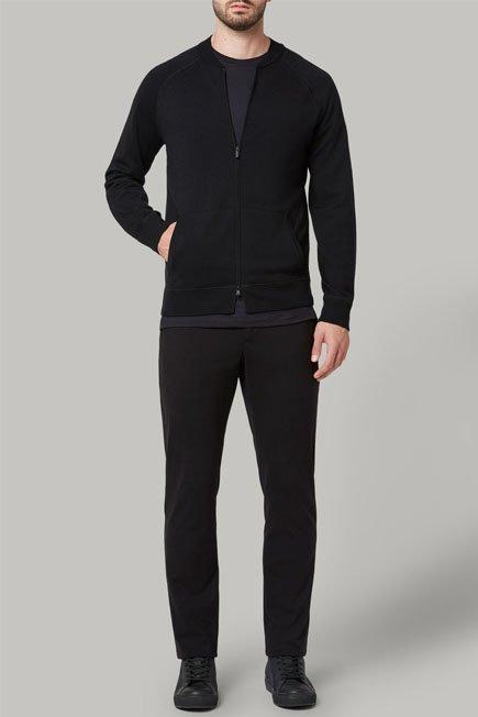 Merino Wool Knitted Bomber Jacket Black, , large image number 2