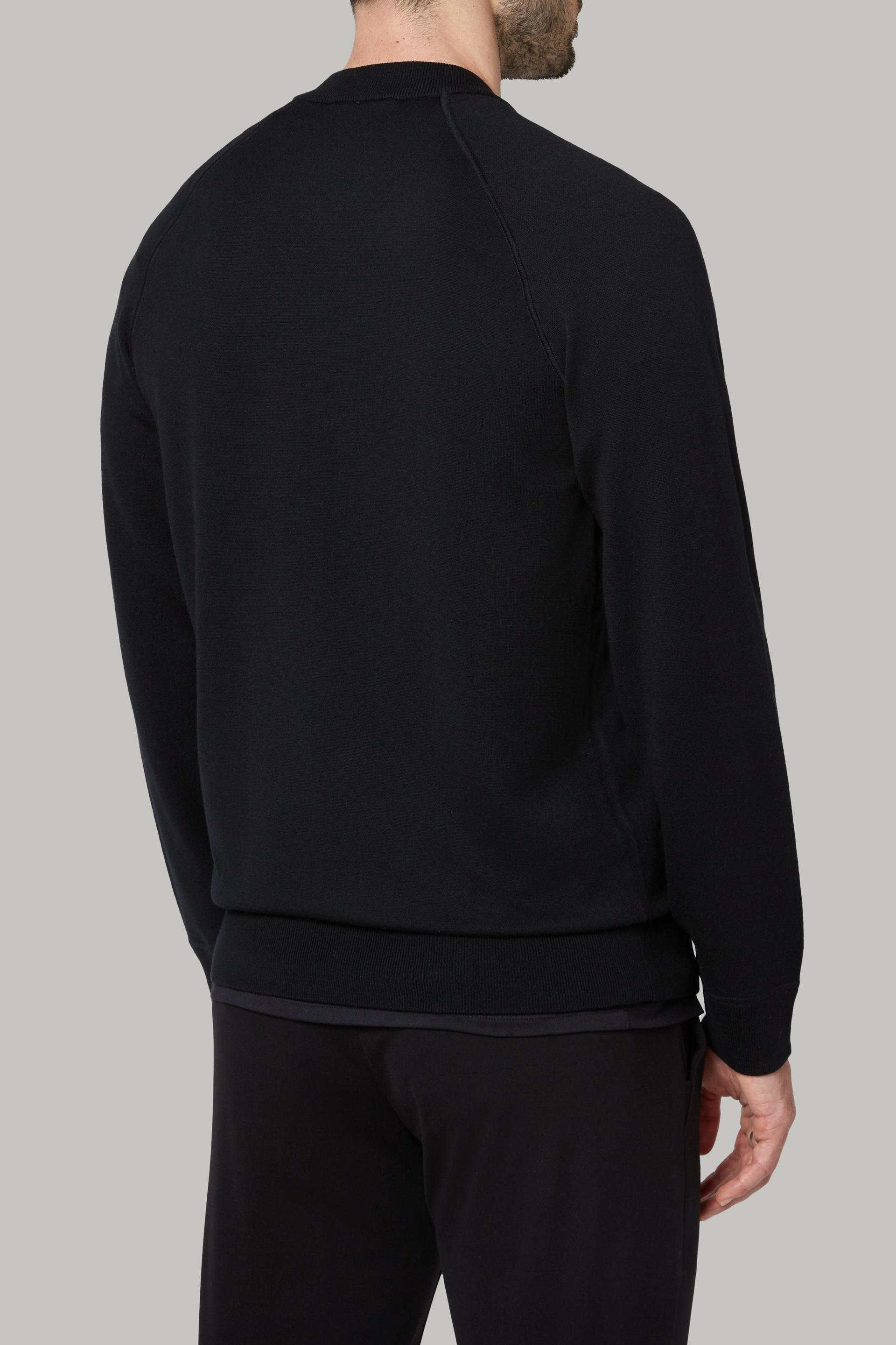 Merino Wool Knitted Bomber Jacket Black, , large image number 7