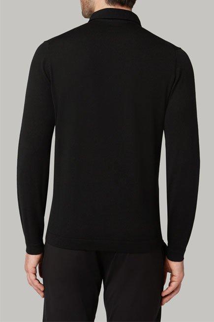 Merino Wool Knitted Polo Shirt Black, 3901_NERO, large image number 3