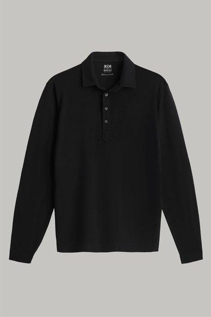 Merino Wool Knitted Polo Shirt Black, 3901_NERO, large image number 4