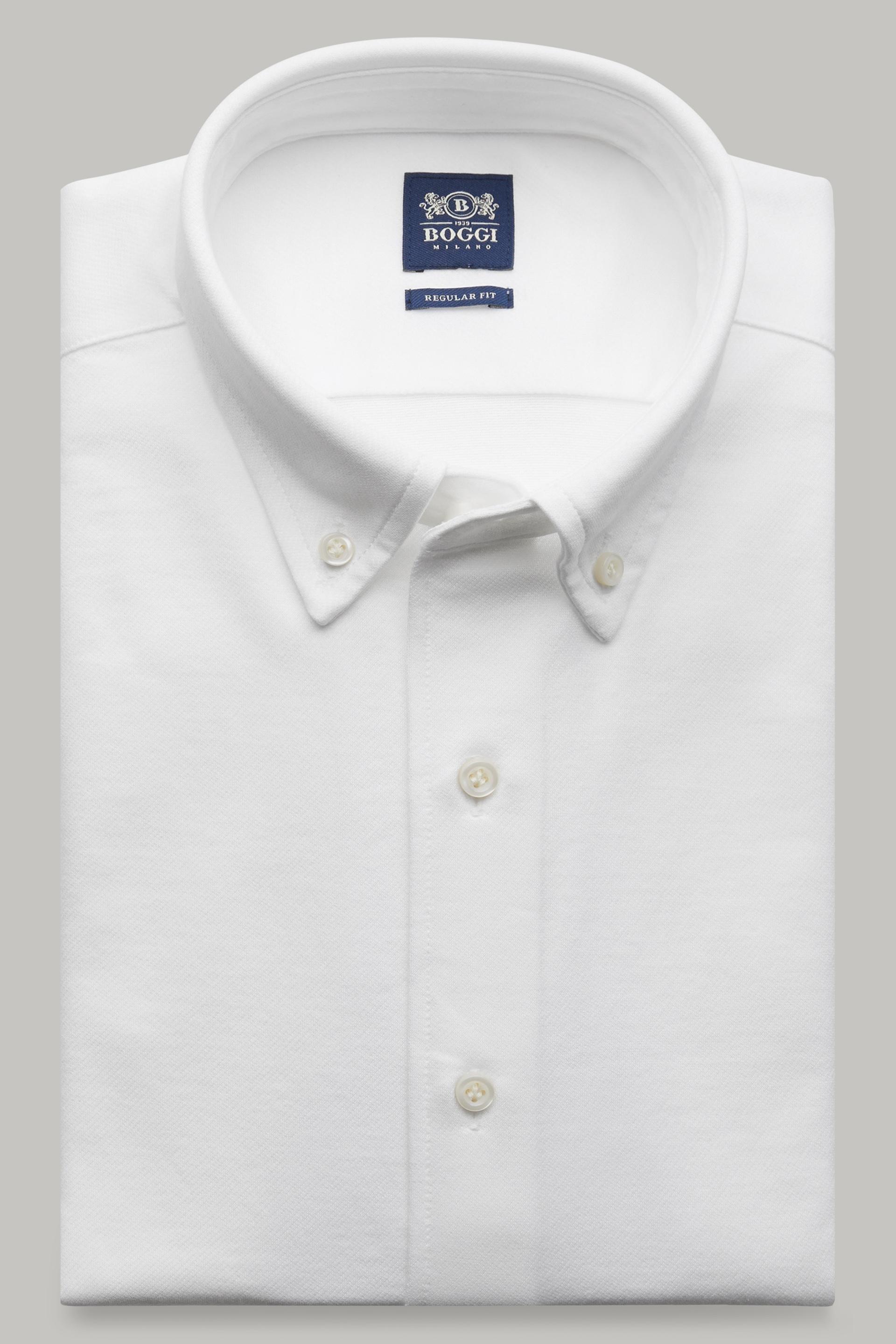 White Cotton Jersey Polo Shirt, 3901_BCO, large image number 1