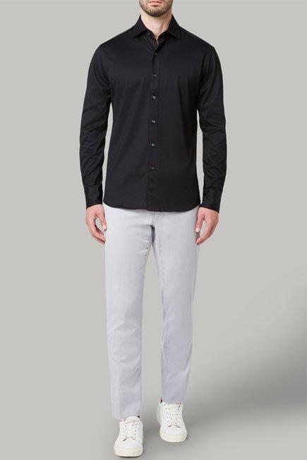 Black Cotton Jersey Slim Polo Shirt, 3901_NERO, large image number 0