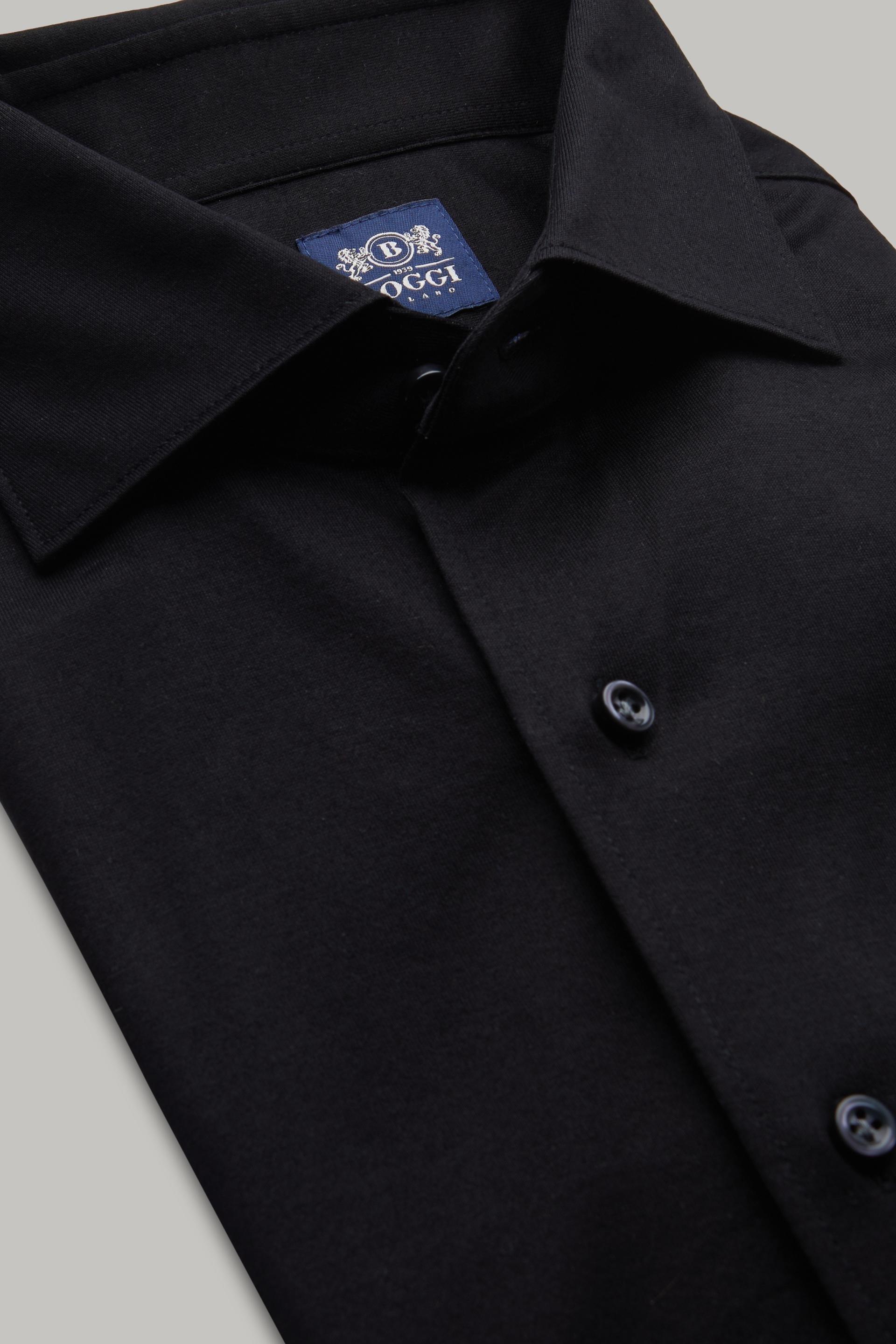 Black Cotton Jersey Slim Polo Shirt, 3901_NERO, large image number 3