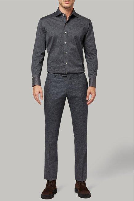 Grey Cotton Jersey Slim Polo Shirt, 3901_GRIG, large image number 0