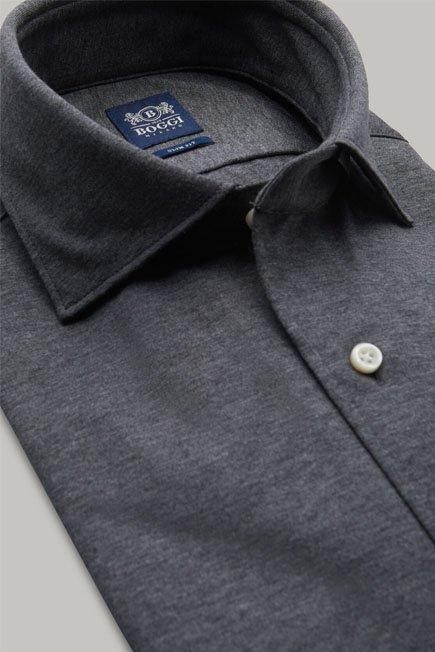 Grey Cotton Jersey Slim Polo Shirt, 3901_GRIG, large image number 4