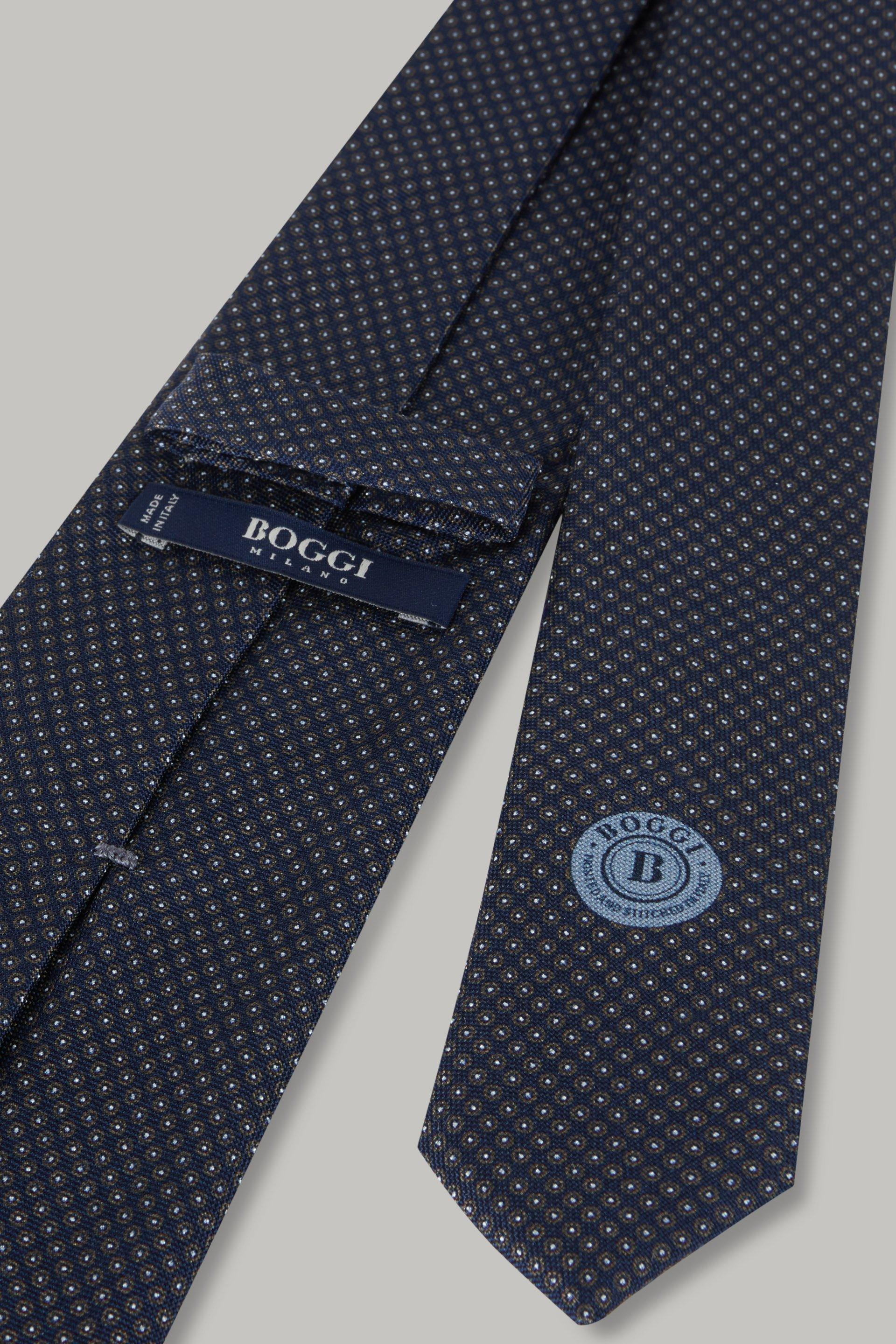 Blue Micro Patterned Silk Tie For Men, , large image number 1