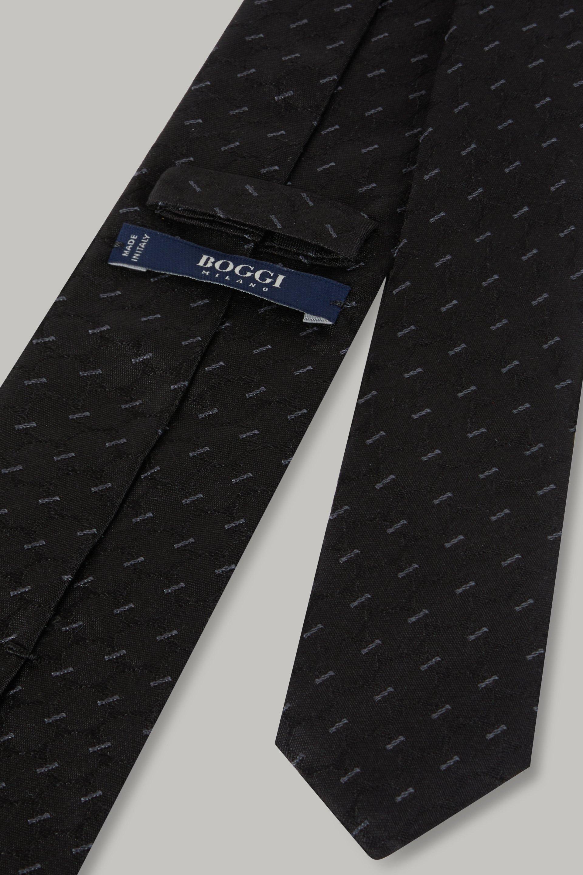 Black Polka Dot Silk Tie For Men, , large image number 1